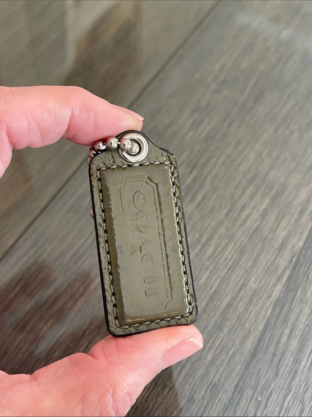 Coach Army Green - Olive ? Patent Leather Hangtag - Replacement Part